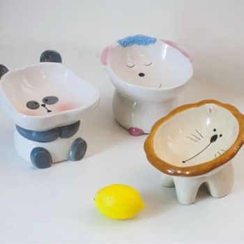 Custom Logo Eco Friendly Easy Clean Pet Dog Cat Food Water Bowl Ceramic Pet Feeding Bowls with Stand - Chaozhou City Cha'an District Fengtang Town Sai Si Ceramics Factory - China