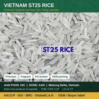 Vietnam ST25 Rice 5% Broken - Premium Fragrant Long Grain Rice for Export – product photo, Premium Parboiled Rice products found from trusted suppliers, wholesalers, manufacturers & exporters Listing