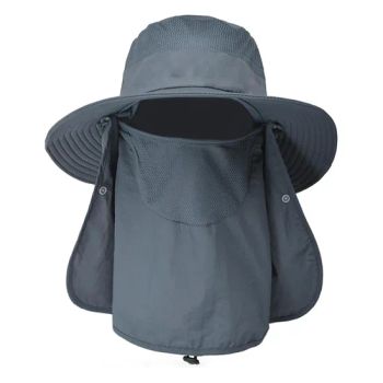 Summer Bucket Hat Anti UV Sun Hat Outdoor Fishing Hiking Beach Hats Gray - Ningbo OK Homeware Co., Ltd. - China