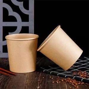 Kraft Paper Bowl Picnic Disposable Two-Color Circular Degradable Lunch Box Takeout Packing Lunch Box Instant Noodles Manufacturers Direct Sales - Shandong Upmax Packaging Group Co., Ltd. - China