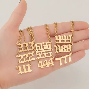 Stainless Steel Angel Number Pendant Link Chain Necklace Antique Bronze Plated Necklaces - Yiwu Saidong Jewelry Co., Ltd. - China