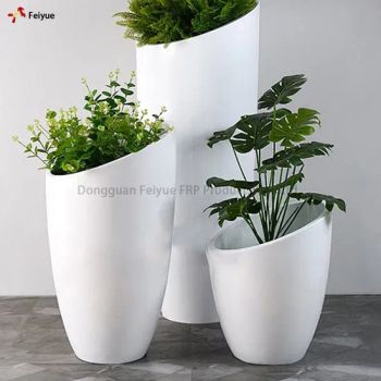 Balcony Outdoor Plastic Nursery Flower Pot Large Plant Fiberglass Garden Pots Planter - Dongguan Feiyue FRP Products Co., Ltd. - China