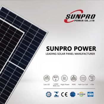 High Efficiency Sunpro Power Half Cut Mbb 375W Monocrystalline Polycrystalline Solar Panel and Photovoltaic Solar Panel Module and Home Solar Energy System - Zhejiang Sunpro Power Technology Co., Ltd. - China