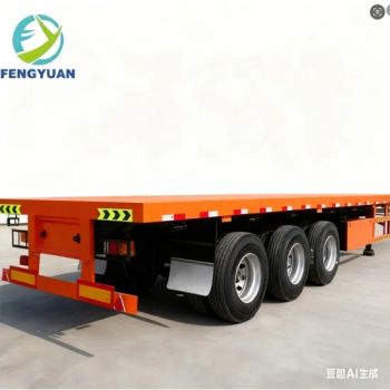 Fengyuan 3 Axle 40FT Container Semi Trailer Chassis Car Trailers Flat Bed Container Flatbed Semi Trailer with Hot Sale - Anhui Fengyuan Equipment Technology Co., Ltd. - China