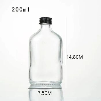 200ml Empty Flat Beverage Drink Bottle Liquor Whisky Juice Cocktail Glass Bottle with Screw Cap - Qingdao E-Pack Material Co., Ltd - China