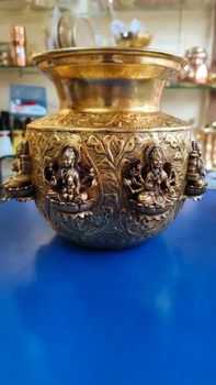Pure Brass Lota (750ml) Shape Round Usage pooja No. of Piece 1 Capacity 7.50 - Prince Marketing - India