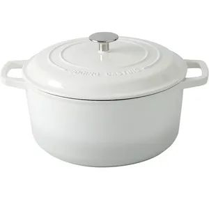 Enameled Cast Iron Dutch Oven Pot with Lid, 6-Quart Round Dutch Ovens Dual Handle, Bread Oven for Bread Baking, Oven Safe up to 500° F, White - Hebei Machinery & Equipment Import & Export Co., Ltd. - China