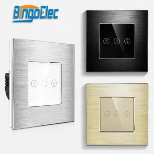 Bingoelec Aluminum Remote Control Tuya Smart Curtain Switch Smart Home Wall Touch Switch - Yiwu Binge Electrical Co., Ltd. - China
