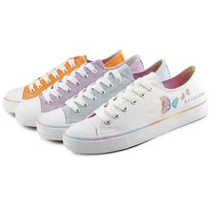 Women Canvas Tennis Shoes White Anti-Microbial Breathable 1Y MOQ50 15D - Xiamen Elletop Import and Export Co., Ltd - China
