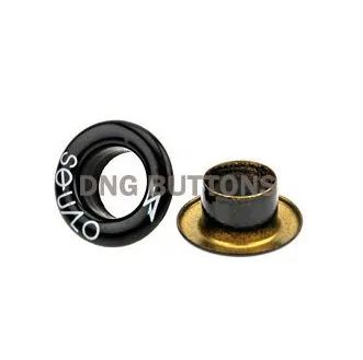 Garment Accessories Cap Use Stamping Eyelets Black Electroplate White Logo Iron Brass Eyelets with Washer - Dongguang D&G Industrial Co., Ltd. - China