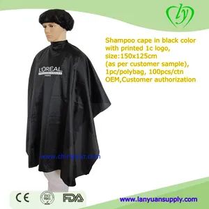 Salon Client Gowns Personalized Black Salon Dress Type Velcro Reusable Yes Age Group Adults Model NO. LY-HCC Trademark Lanyuan - WuHan LanYuan Protective Co., Ltd. - China