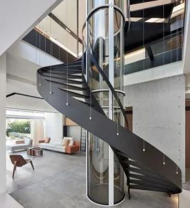 Curved Staircase Around Elevator / Lift Arc Stairs Origin China Model NO. DB-S3285 HS Code 7308900000 Material - Double Building Materials Co., Ltd. - China