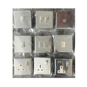 Abuk UK Standard 1/2/3/4 Gang Stainless Steel Matt Finish Push Button Light Wall Switches Electrical Power Sockets and Switches - Wenzhou Mvava Electrical Technology Co.,Ltd - China