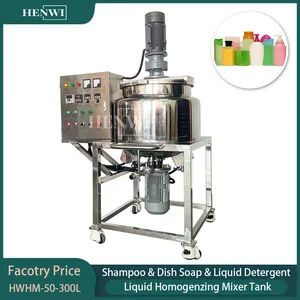 50L-300 Liters Industrial Small Chemical Shampoo Mixing Tank Liquid Hand Wash Dishwashing Liquid Soap Making Machine - Foshan Henwi Technology Co., Ltd - China