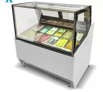 12 Pans Commercial Gelato Showcase Ice Cream Display Freezer Power 1060W Certification CE Power Source Gas Refrigerant R404A - Guangzhou Lanyue Electric Appliance Co., Ltd - China