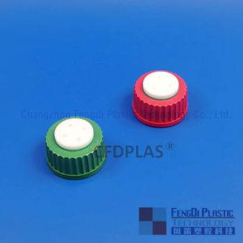 High Temperature PBT Gl45 Solvent Bottle Screw Caps for HPLC Systems - Changzhou Fengdi Plastic Technology Co., Ltd. - China