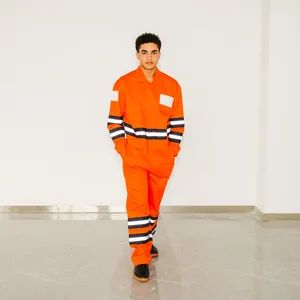Hi-Vis Reflective Coveralls En ISO Safety Workwear Trademark ENZE Length Lengthen Model NO. 16*10 Thickness Normal Logo Custom - Wuhan Enze Textile Technology Co., Ltd - China