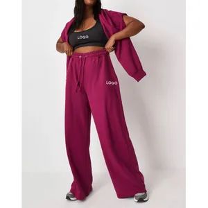 Custom Plus Size Womens Crop Hoodie and Sweatpants Two Piece Set - Shandong Sailtek Clothing Technology Co., Ltd. - China