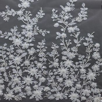 Luxurious Floral 3D Embroidery Lace for Wedding Dresses Sample Yes Origin China Season Summer Customized Yes MOQ - Weihai Sisco International Trade Co., Ltd - China