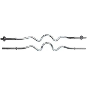 Threaded Super Curl Bar with Chrome Spin Lock Collars Free Weights Fitness Accessories for Home Gym Training - Hefei Dayu Fitness Co., Ltd. - China