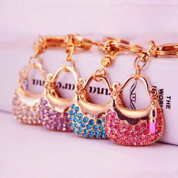 Fashion Crystal Rhinestone Bag Keychain Lucky Purse Trendy Handbags Metal Key Chains Bag Accessories - JinJiang Nilong Group Co., Limited - China
