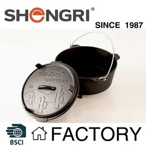 Camping Cast Iron Dutch Ovens with Three Legs Feature With Lid Cover With cover Trademark shengri Material Cast Iron Model NO. - Hebei Shengri Import & Expory Co. Ltd. - China