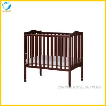 Hotel Foldable Baby Crib with Soft Mattress Size Single Origin China Style Modern Kind Flat Bed Material Wood Condition - Sunrise Hotel Supplies Co., Limited - China
