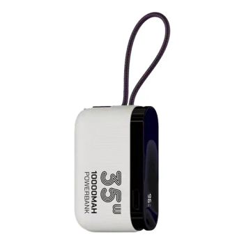 Wholesale Pd 22.5W 35W Phone Charger iPhone Power Bank 10000mAh/20000mAh Slim Size Power Bank with Built-in 35W USB-C Cable - Shenzhen D-Wireless Co., Ltd - China