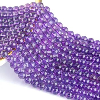 Natural Purple Crystal Amethyst Loose Round Gem Stone Beads for Jewelry Making - Haifeng Alaric Inc - China