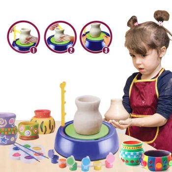 Factory Direct Sales Whoesale Creative Home Activities Pottery Workshop Educational Toys Do Arts Pottery Studio Dry Clay Crafts Pottery Wheel Toy for Children - Shantou Tombo Toys Co., Ltd. - China