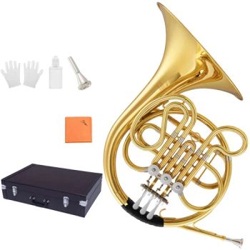French Horn Gold Lacquer Student French Horn Marching Standard 3 Key French Horn for Beginners - Guangzhou Vines Musical Instruments Co., Ltd - China