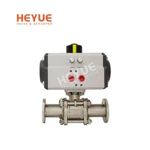 Pneumatic DN15-100 Clamp Ball Valve PN1.0-32.0MPa ISO5211 1Y MOQ100 - Zhejiang Heyue Flowtech Co., Ltd. - China