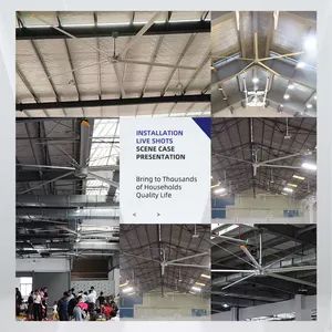 2025 OEM 10FT3m Warehouse Large Big High Volume Vent Hvls Ventilation Fans Air Flow Custom Heavy Duty Industrial Ceiling Fan - Shenzhen Hongfa Automatic Door Co., Ltd. - China