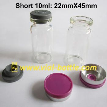 Short 10ml Clear Injectable Glass Bottle Stoppers and Flip Top Caps - Healthy Vial Co., Limited - China