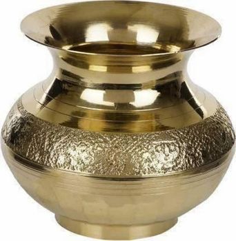 1 kg Brass Puja Lota Material Brass Shape Pot Shape Finish Polished Capacity 1 kg Size 7inch Usage Puja Color Golden - Larko India - India