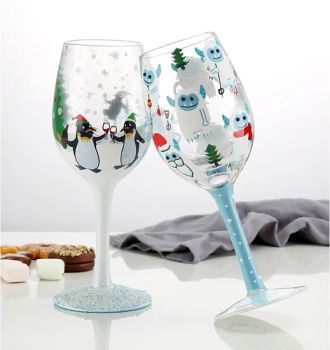 Drinkware Recycled Crystal Glass Drinking Red Wine Goblet with Christmas Ornament Pattern - Hemera (Tianjin) Technology Development Limited - China