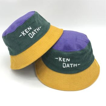 Wholesale Bucket Hat with Custom Embroidery Logo Winter Corduroy Different Tone Bob Hat - Baoding Yukaihe Clothing Import & Export Co., Ltd. - China
