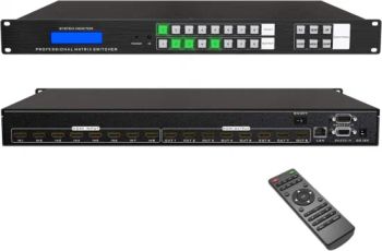 Custom 4K HDMI Matrix Switch 8X8, 4K@30Hz Rack Mount Switcher & Splitter with Backlit RS232 LAN Port and EDID, Built-in Us Adi Chip (8 in 8 Out) - Shenzhen Caratar Technology Co., Ltd. - China