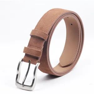 Fashion Women Suede Leather Belts with Pin Buckle Age Adults Gender Men's Logo Free Laser Color Bark Brown Origin Guang - Guangzhou Deconn Leather Industry Limited - China