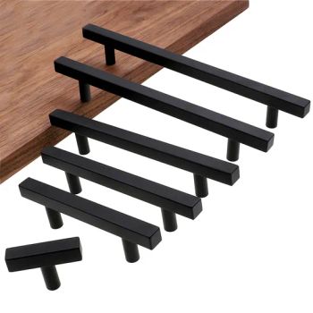 Modern European Style Furniture Handles and Knobs Silver Black Gold Color Square Aluminum Kitchen Cabinet Pull Handle - Ningbo Huazhu Precision Machinery Co., Ltd. - China
