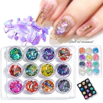 12 Color Nail Art Shell Fragment Sticker Accessory Kit Irregular Flakes Decal DIY Manicure Decoration - Guangzhou Skyrann Electronic Tech Co., Ltd. - China