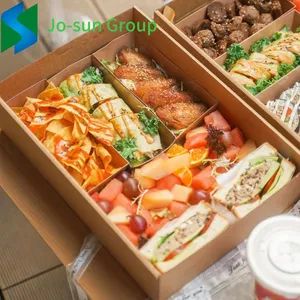 Desserts Cookies Boxes Large Picnic Takeout Sandwich Food Packing Sushi Kraft Paper Box with Clear Window - Anhui Jiushun Photoelectric Technology Co., Ltd. - China