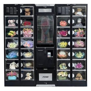 Automatic Flower Vending Machine Refrigerated Fresh Bouquet Dispenser Smart Touch Screen Retail Kiosk - senesie mfg llc - United States