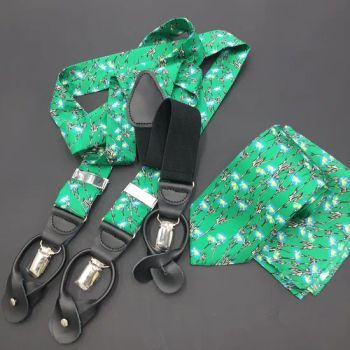Custom Plants Design Silk Printed Twill Necktie, Silk Suspener, Silk Hanky - Shaoxing Haoweiside Trading Co., Ltd. - China