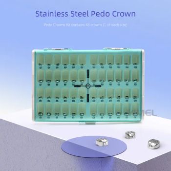 48PCS/1box Dental Kids Pedo Crown Stainless Steel Temporary Crowns Orthodontic Material Therapy Tools for Teeth Implant - Foshan Vimel Dental Equipment Co., Ltd. - China
