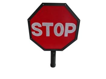 Plastic Safe-T-Paddle Traffic Safety Signs with Stop Text on Red Base - Sanmen Aroad Traffic Facility Factory - China