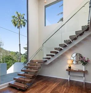 Steel Indoor Stairs Black Powder Caoted Staircase Build Floating Staircase Designs Stairs - Shenzhen JiaYi House Building Materials Co.,Ltd - China