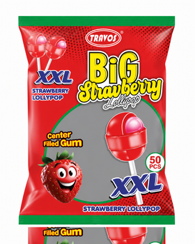ASSORTED SUGAR BOILED LOLLIPOPS - STRAWBERRY FLAVOR - SHREE BALAJI PROCESSORS (I) - India
