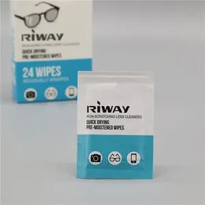Individual OEM Lens Wipes Eyeglass Cleaning Wipes for Cameras Mobile Phones Tablets - Ningbo Riway Nonwovens Tech Co., Ltd. - China