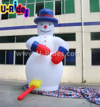 Hot Sale 5m Christmas Snowman Inflatable Model with Fun Hat Made from Durable PVC and Oxford Materials for Advertising - Guangzhou U-Rides attraction Co.,Ltd - China